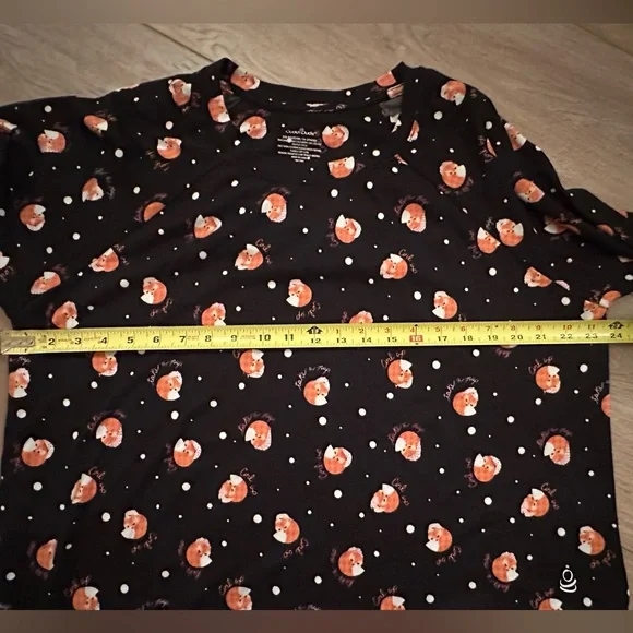 Cuddl Duds Fox Pattern Black Pajama Set - Picture 7 of 10